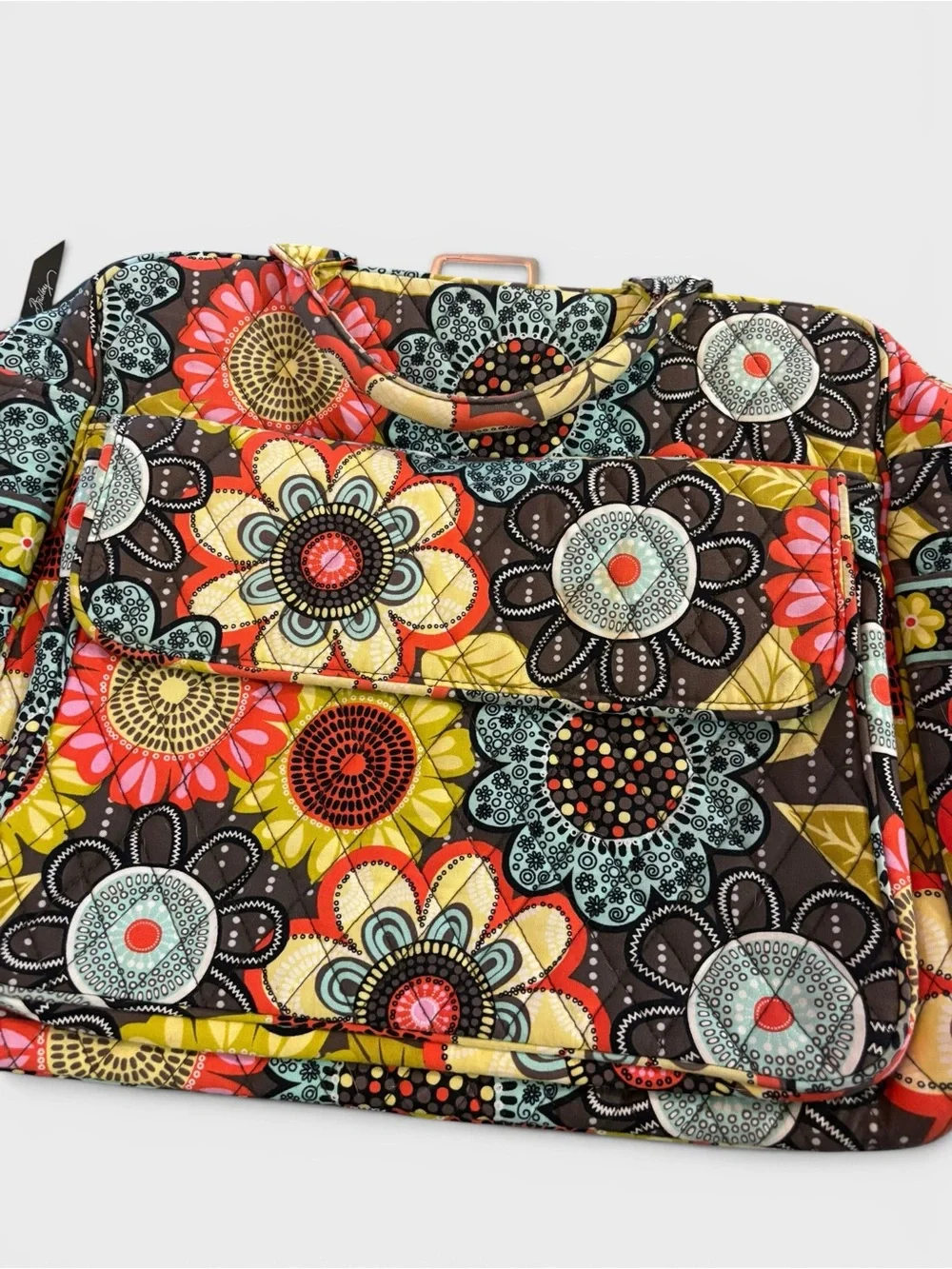 Retired Vera Bradley Flower Shower Multicolor Floral Quilted Tote Bag